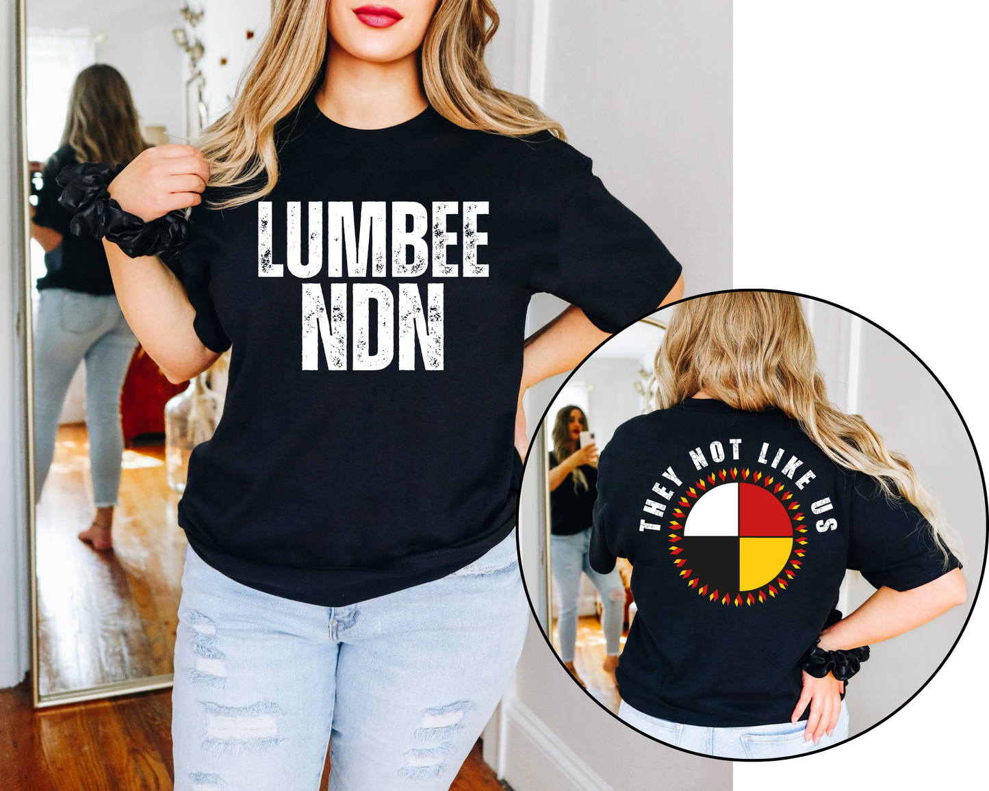 🔥 “LUMBEE NDN / THEY NOT LIKE US” Two-Sided Tee 🔥